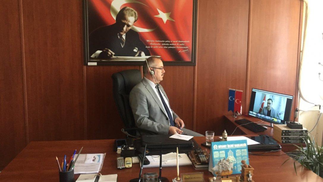 İlçe Milli Eğitim Müdürümüz Sunullah Desticioğlu,İl Milli Eğitim Müdürlüğü Tarafından  Video Konferans Yöntemiyle Düzenlenen Toplantıya  Katıldı.